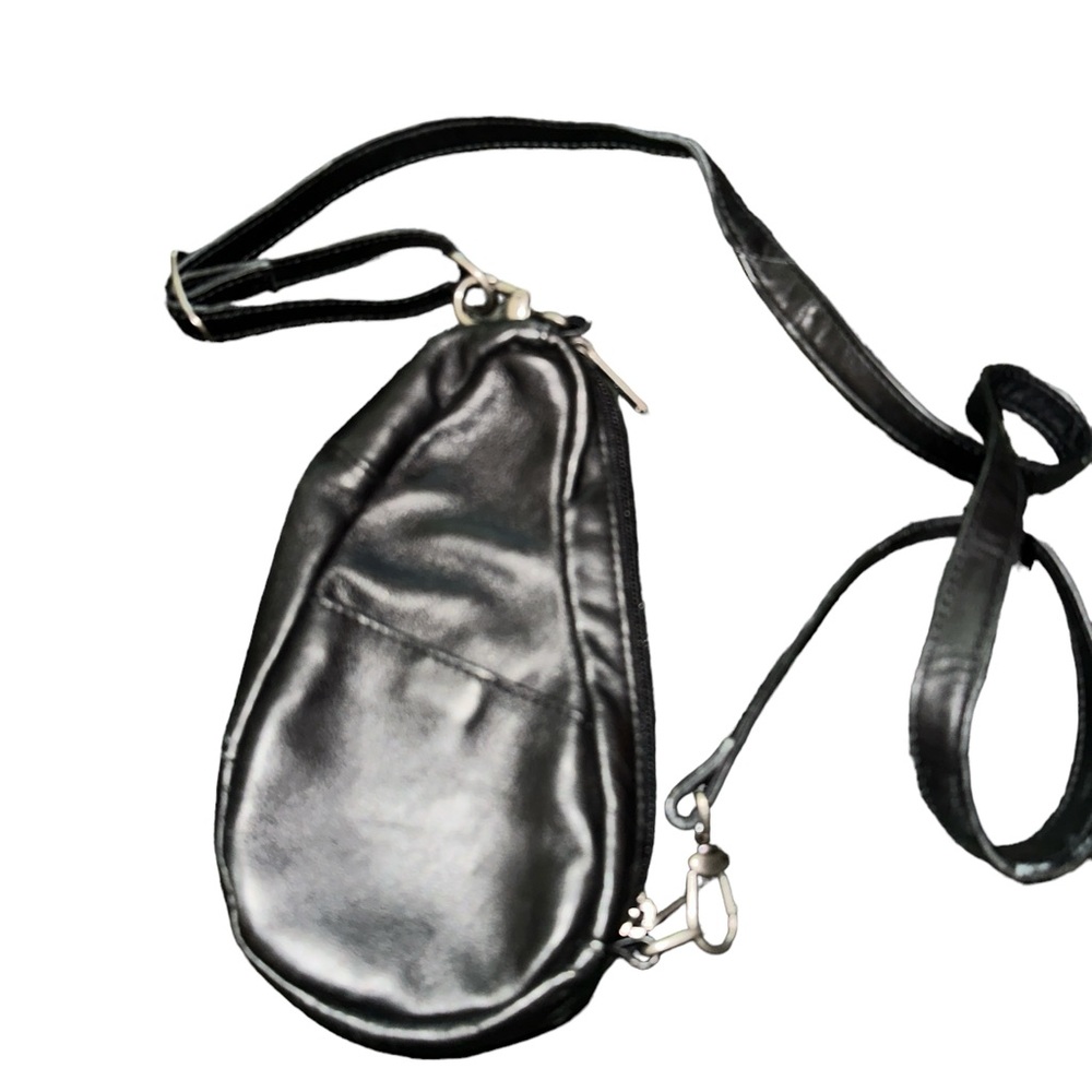 AmeriBag 8” black mini leather Baglett - Picture 2 of 3
